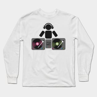 DJ and turntables abstract drawing Long Sleeve T-Shirt